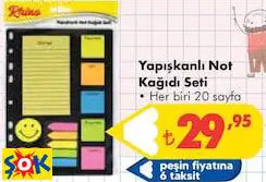 YAPIŞKANLI NOT KAĞIDI SETİ • HER BİRİ 20 SAYFA